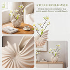Cream Ceramic Seashell Flower Vase