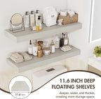 Rustic Deep Wall‑Mounted Floating Shelves