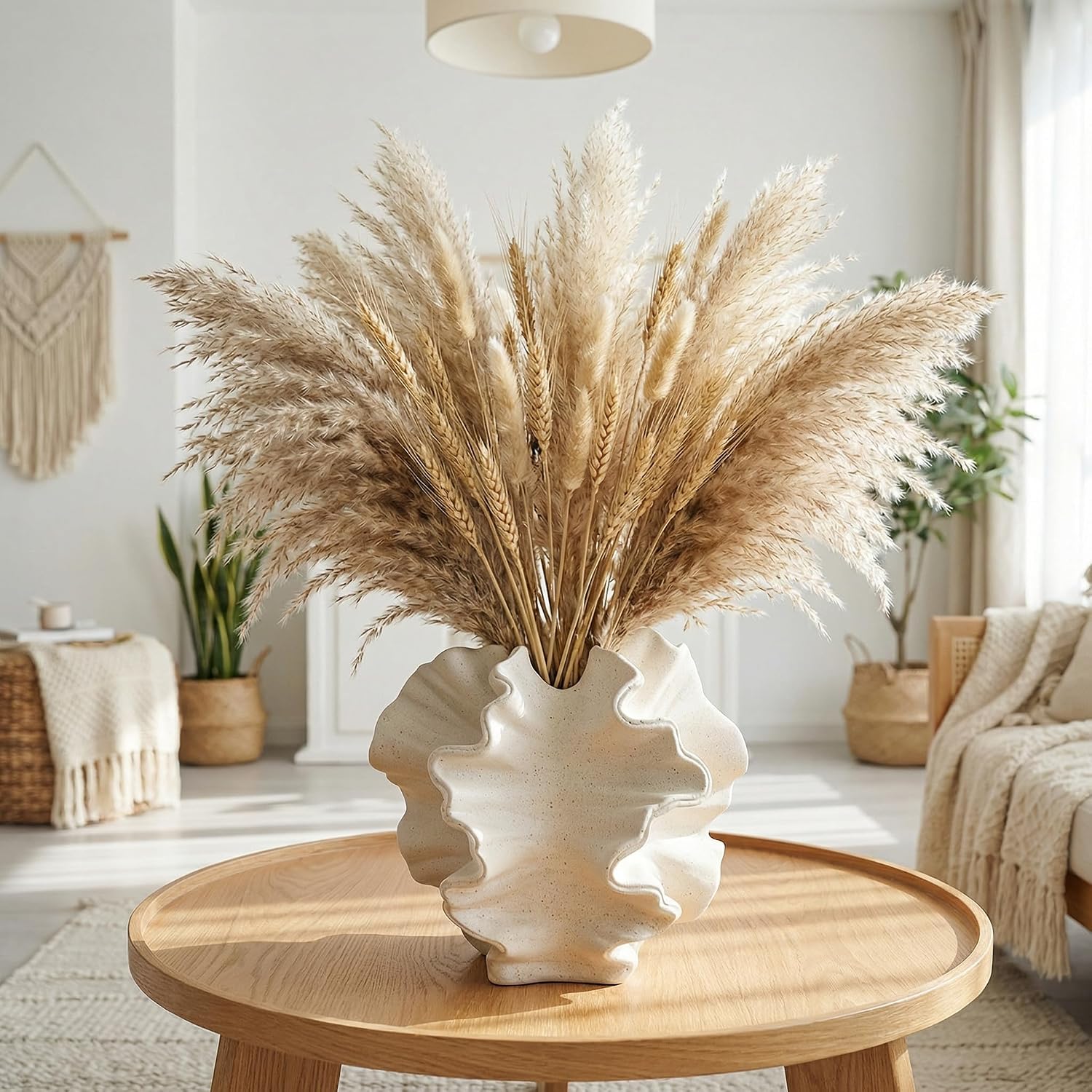 Modern Sculptural Cream Ceramic Vase