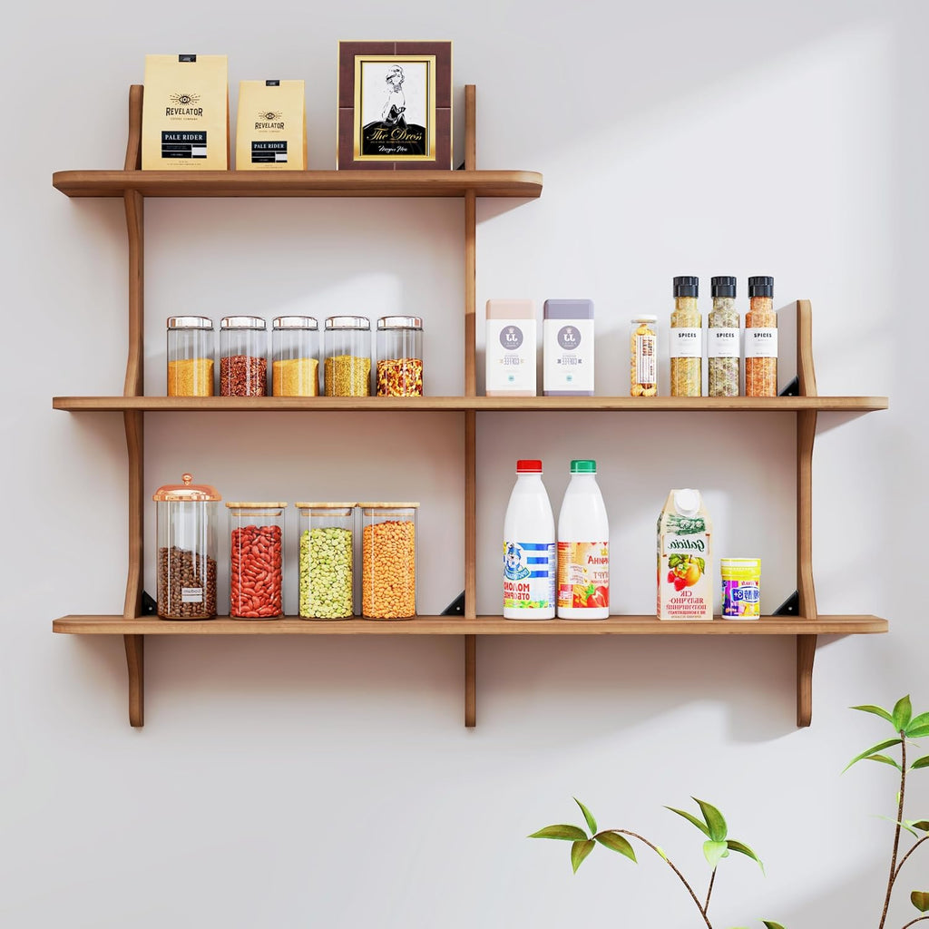 Solid Wood Wall‑Mounted Console Shelf