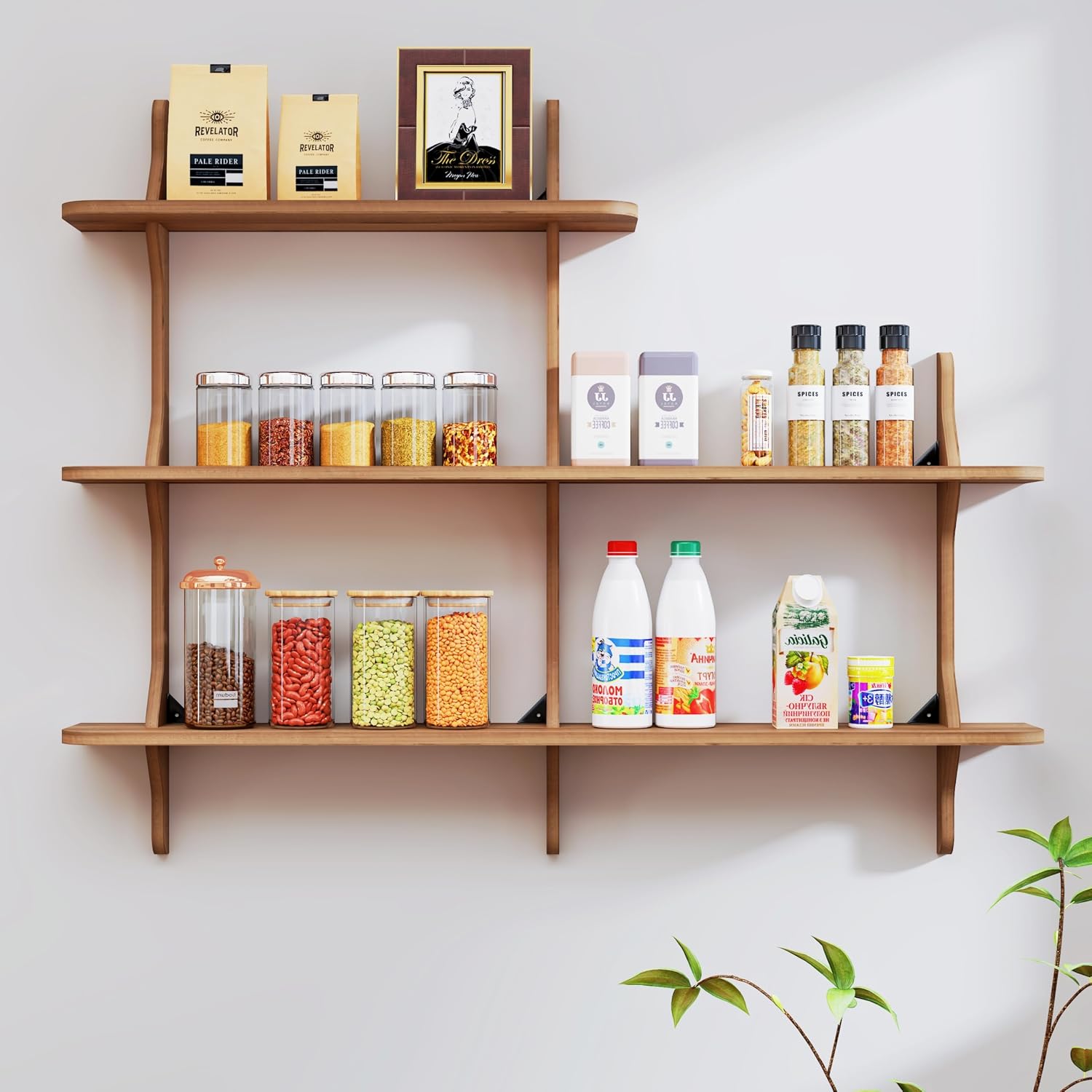 Solid Wood Wall‑Mounted Console Shelf