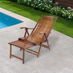 Adjustable Folding Bamboo Rocking Recliner Chair