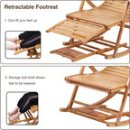 Adjustable Bamboo Patio Rocking Lounge Chair