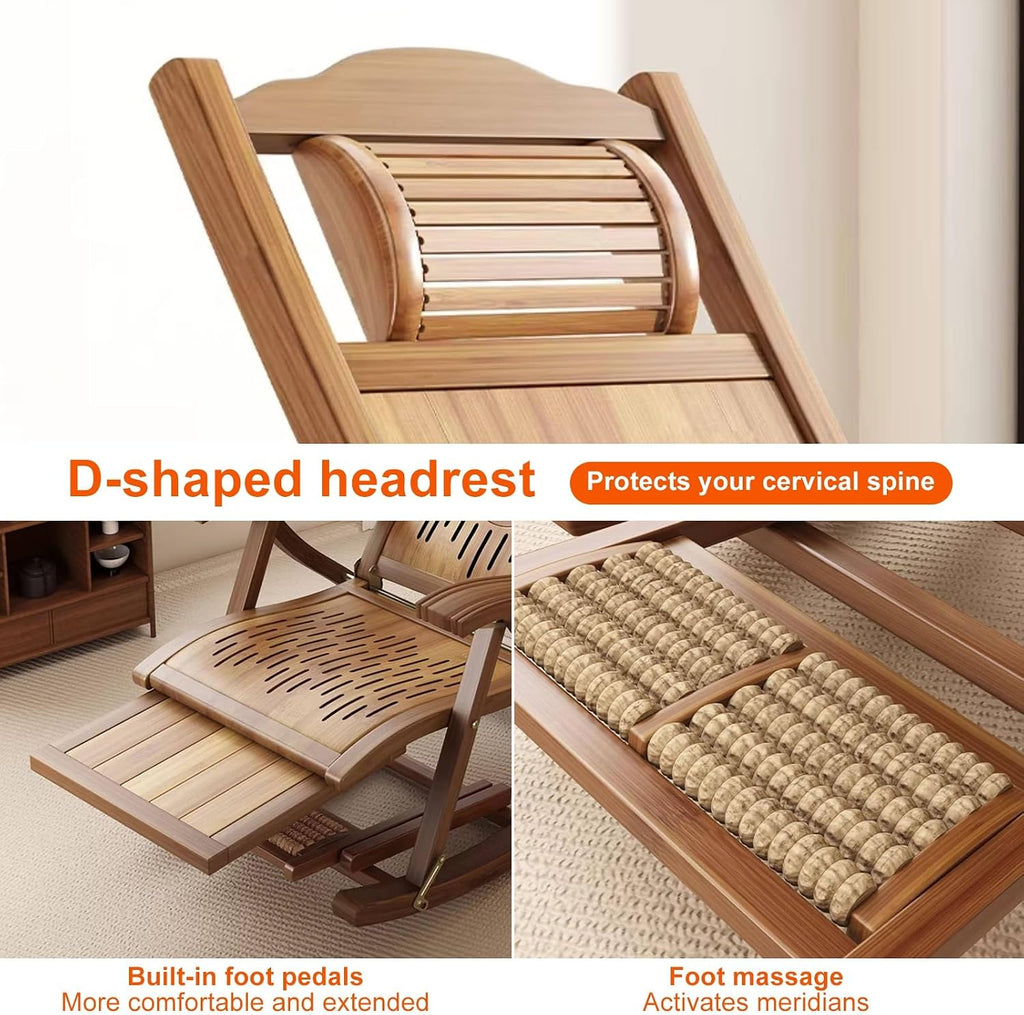 Heavy‑Duty Bamboo Folding Rocking Chair