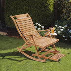 Classic Bamboo Outdoor Rocking Recliner Chair