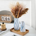 Coastal Blue White Wave Ceramic Vase Set