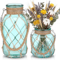 Coastal Rope Glass Flower Vase Set