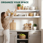 Rustic White Wall‑Mounted Floating Shelves