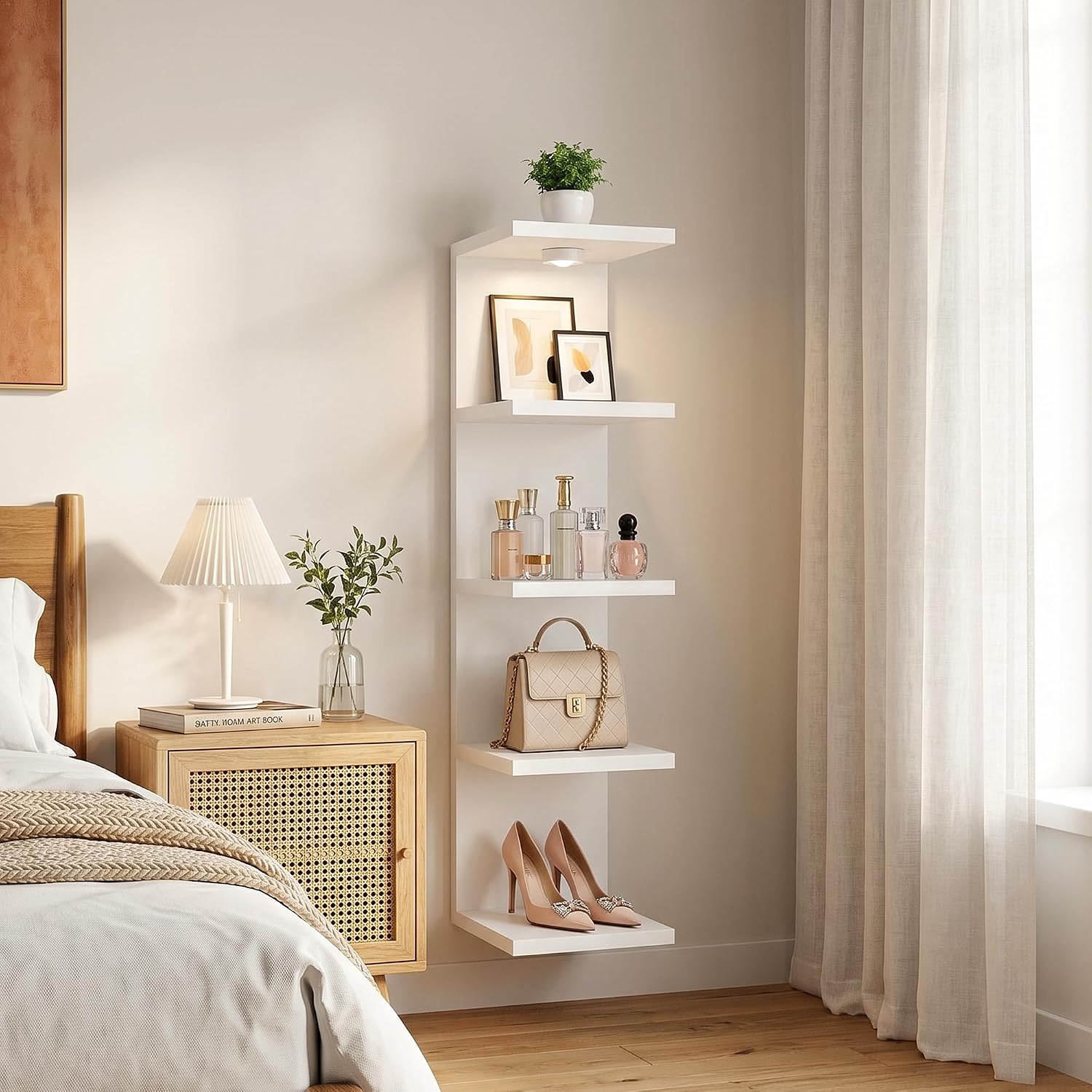 LED Vertical Floating Display Storage Shelf