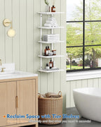 White Vertical Tiered Floating Wall Shelves