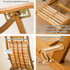 Adjustable Bamboo Folding Rocking Recliner Chair
