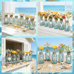 Coastal Starfish Shell Glass Vase Set