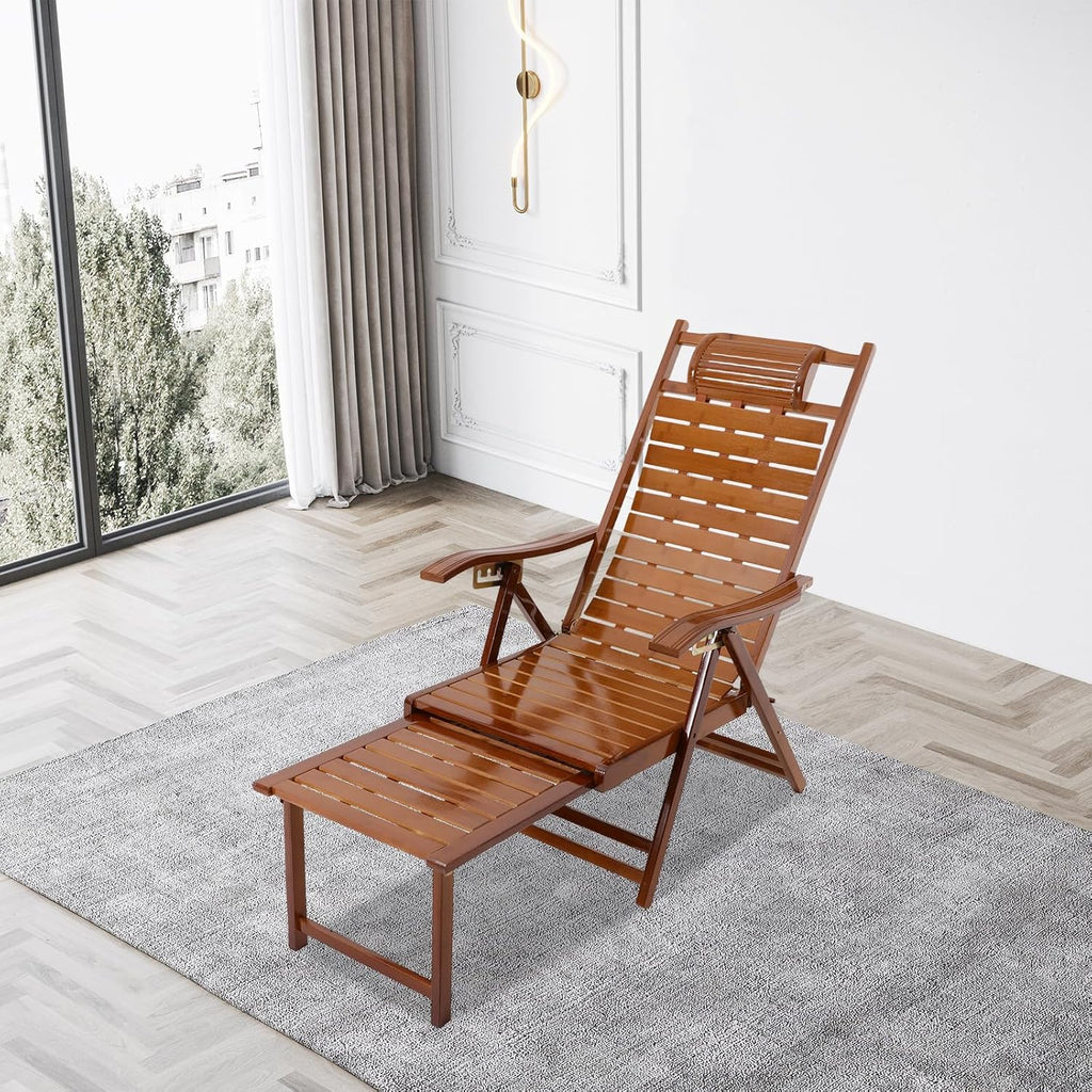 Foldable Bamboo Rocking Recliner Chair