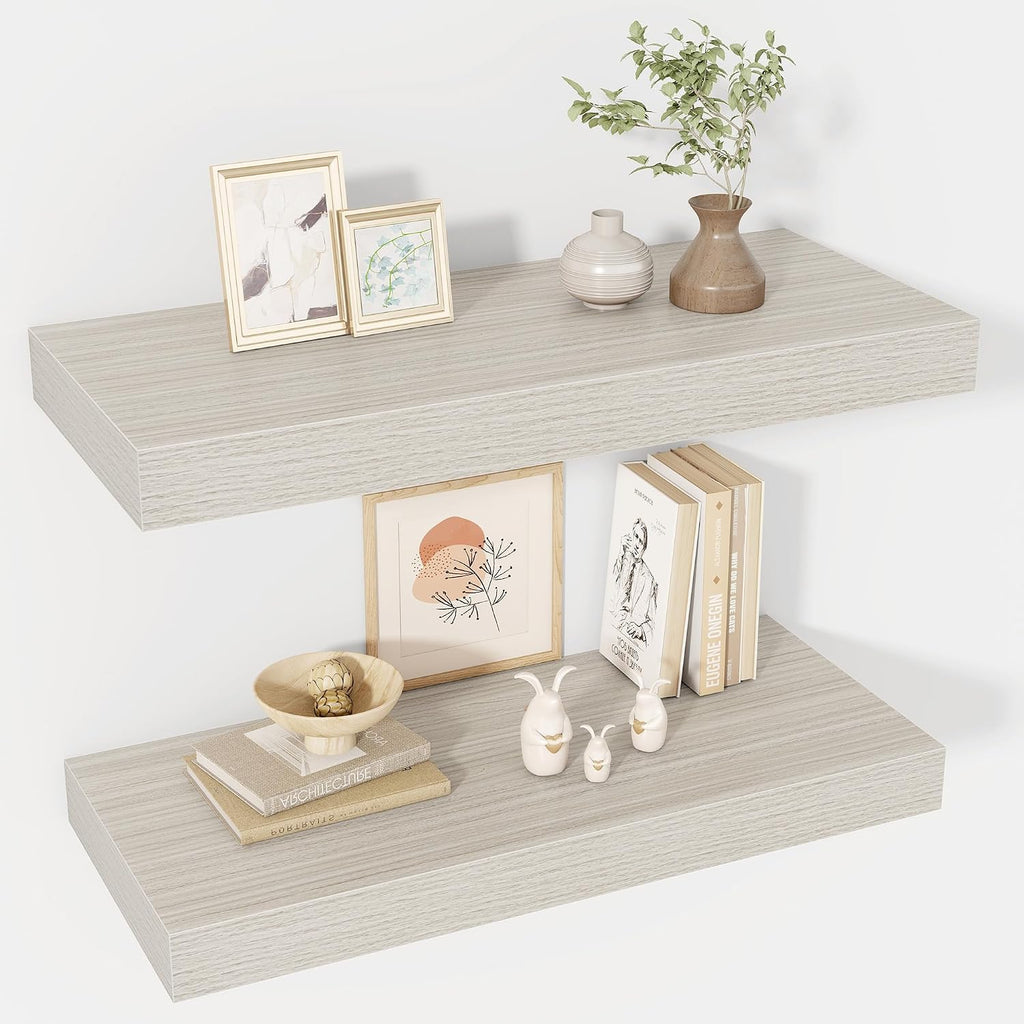 Rustic Deep Wall‑Mounted Floating Shelves